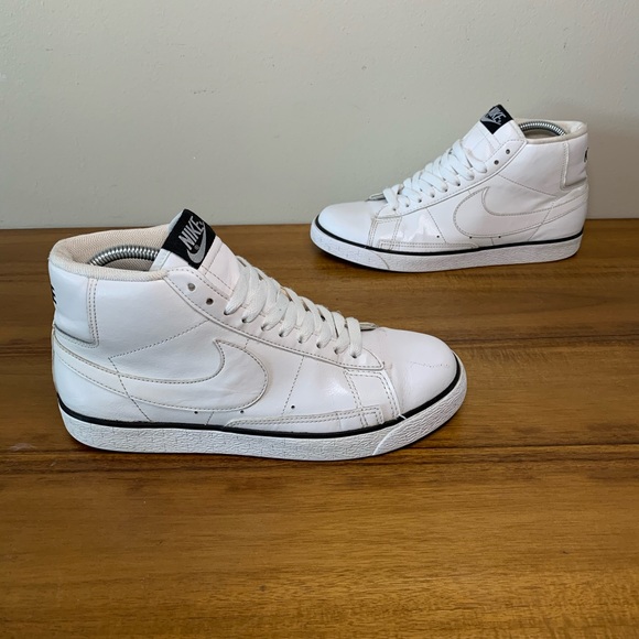 nike blazer high white leather